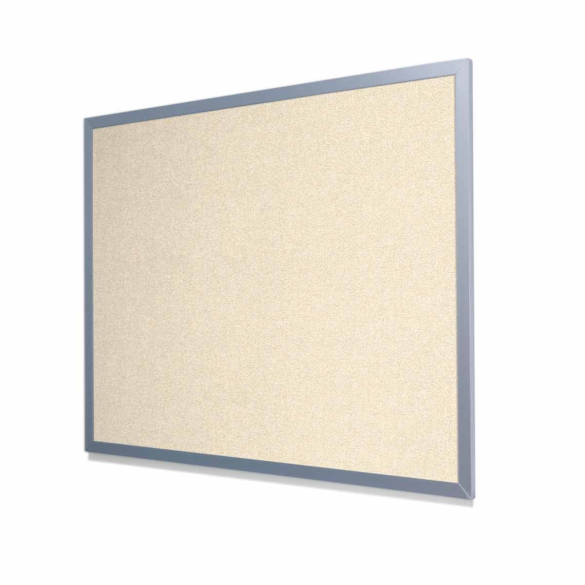 Type II Woven Vinyl Koroseal Linden Dorset Cork Board with Light Aluminum Frame